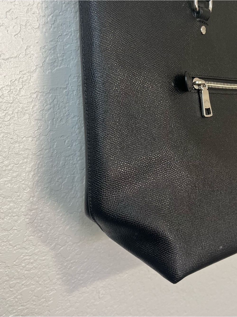 Coach Black Leather Tote Bag with Silver Hardware - Picture 7 of 16